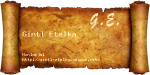 Gintl Etelka névjegykártya